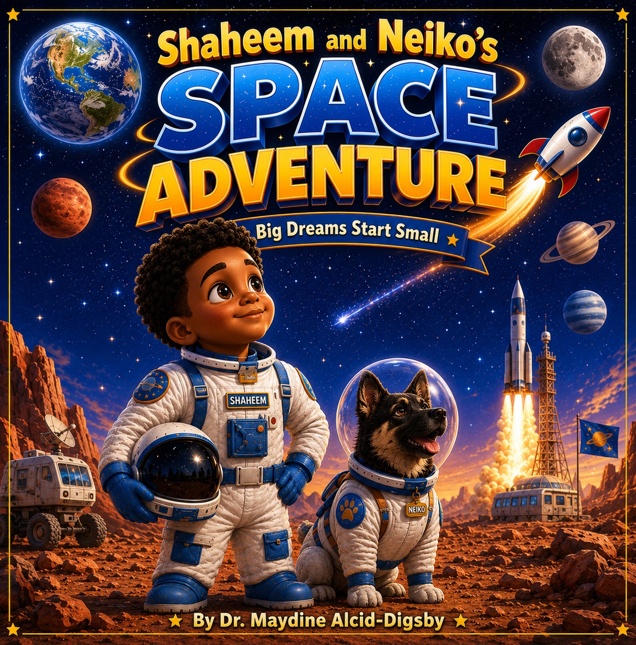 Cover of Shaheem and Neiko's Space Adventure by Dr. Maydine Alcid-Digsby